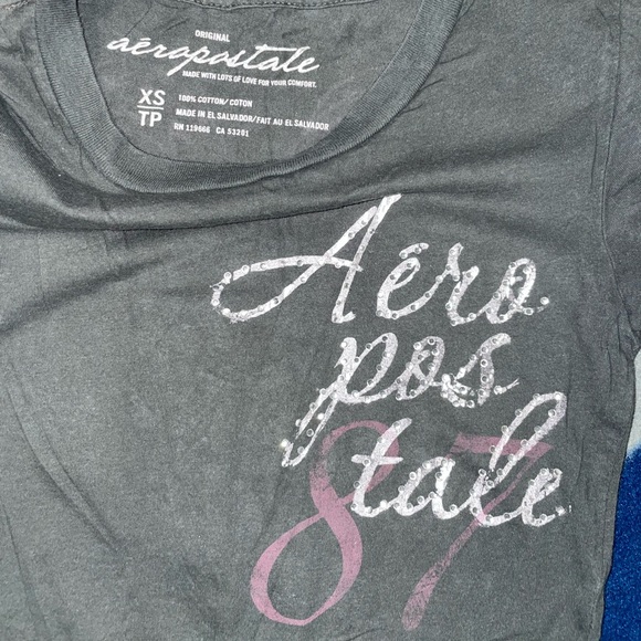Aeropostale Angel Tee Shirt size XS women’s gray - Picture 2 of 6